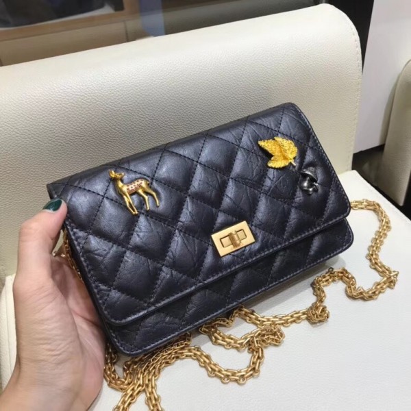 Chanel 2.55 Reissue Aged Calfskin Wallet On Chain WOC Bag A70328 Charms 2018