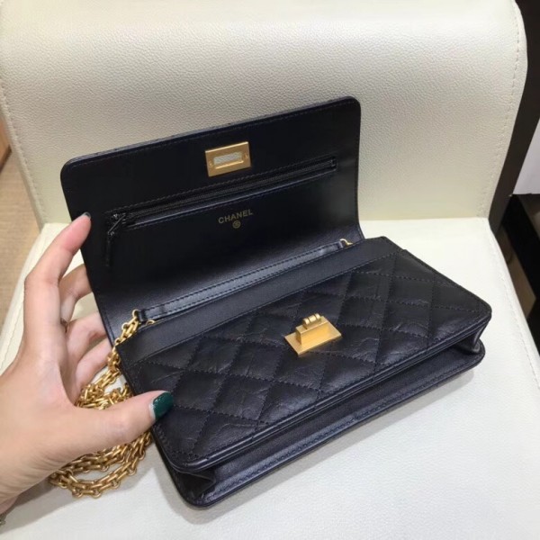 Chanel 2.55 Reissue Aged Calfskin Wallet On Chain WOC Bag A70328 Charms 2018