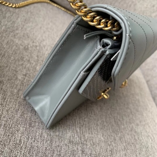 Chanel Chevron Calfskin/Elaphe Wallet On Chain WOC Bag Gray 2018