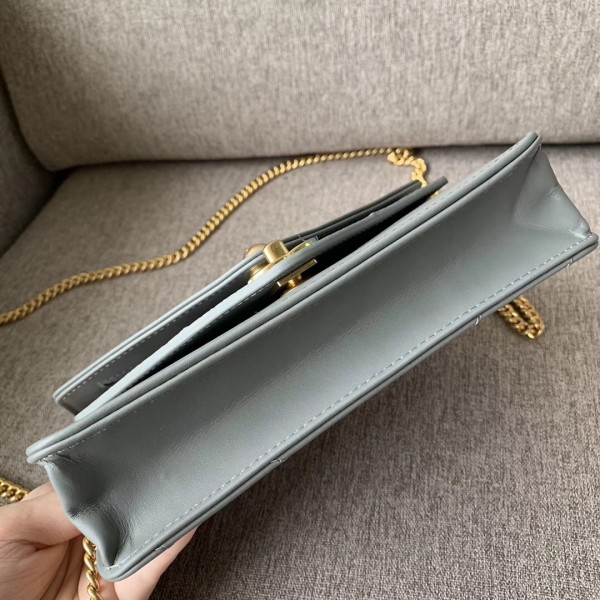 Chanel Chevron Calfskin/Elaphe Wallet On Chain WOC Bag Gray 2018