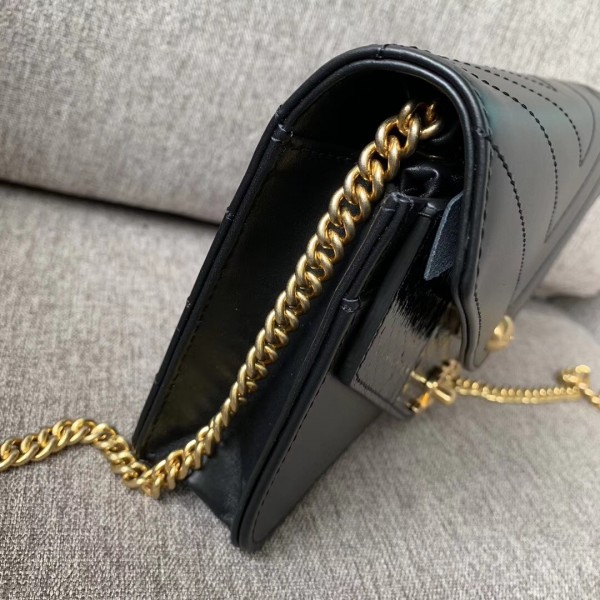 Chanel Chevron Calfskin/Elaphe Wallet On Chain WOC Bag Black 2018
