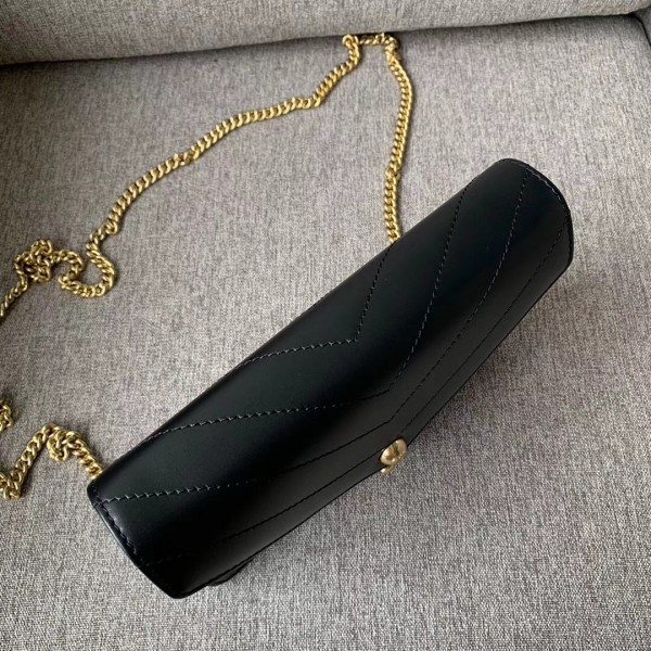 Chanel Chevron Calfskin/Elaphe Wallet On Chain WOC Bag Black 2018