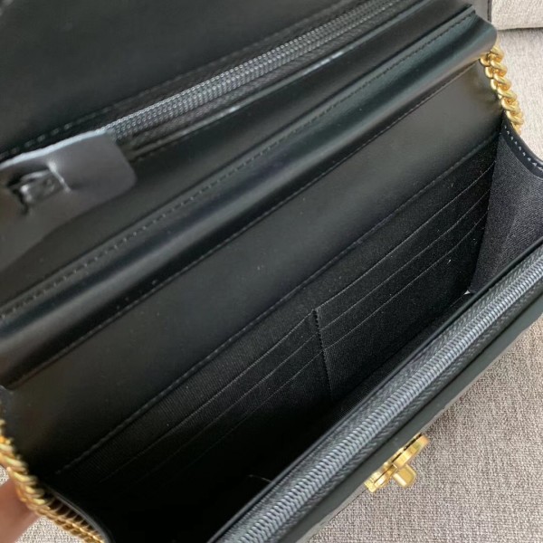 Chanel Chevron Calfskin/Elaphe Wallet On Chain WOC Bag Black 2018