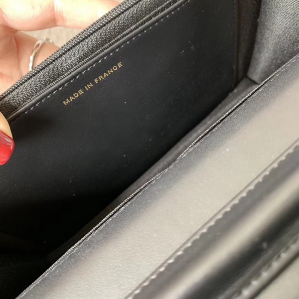 Chanel Chevron Calfskin/Elaphe Wallet On Chain WOC Bag Black 2018