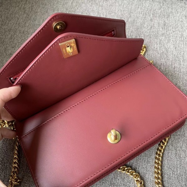 Chanel Chevron Calfskin/Elaphe Wallet On Chain WOC Bag Date Red 2018
