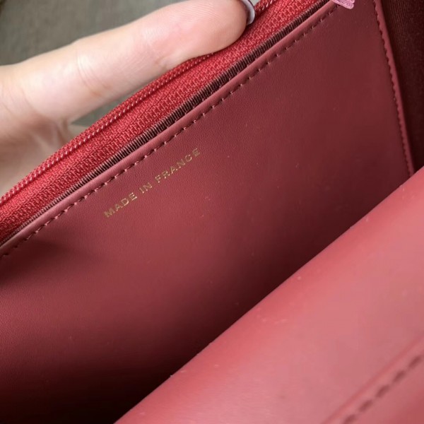 Chanel Chevron Calfskin/Elaphe Wallet On Chain WOC Bag Date Red 2018
