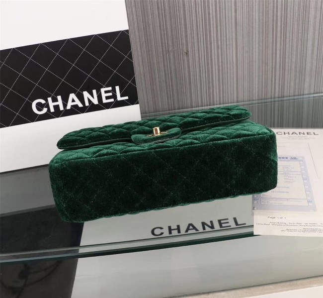 CHANEL Flap Bag velvet 1112 green 