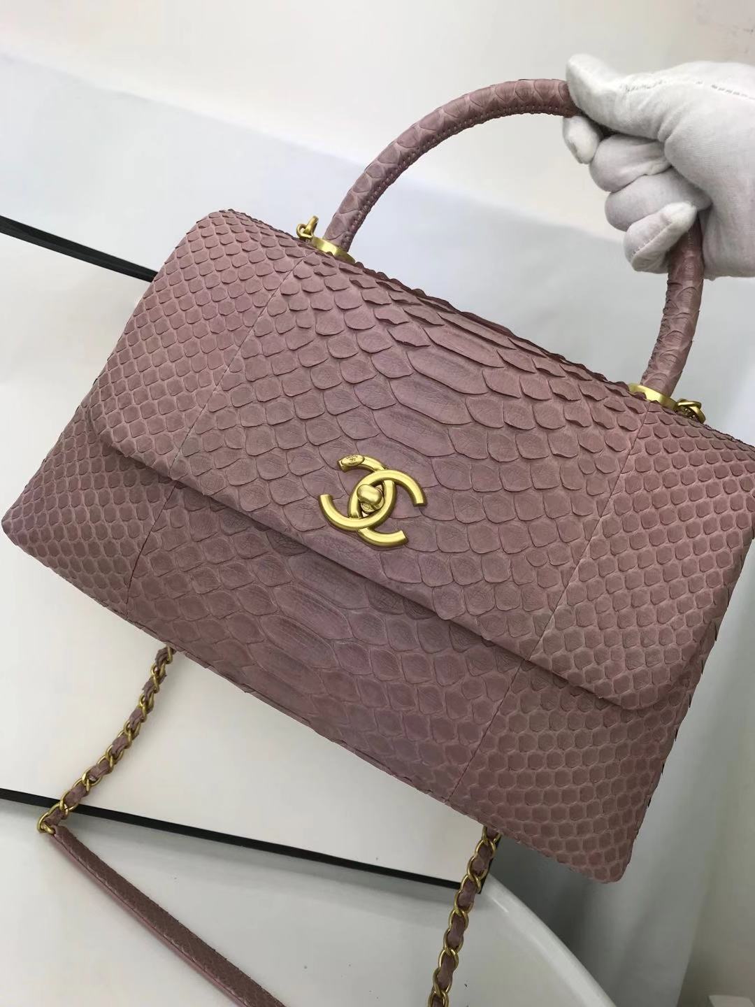 Chanel Classic Top Handle Bag A92992 pink