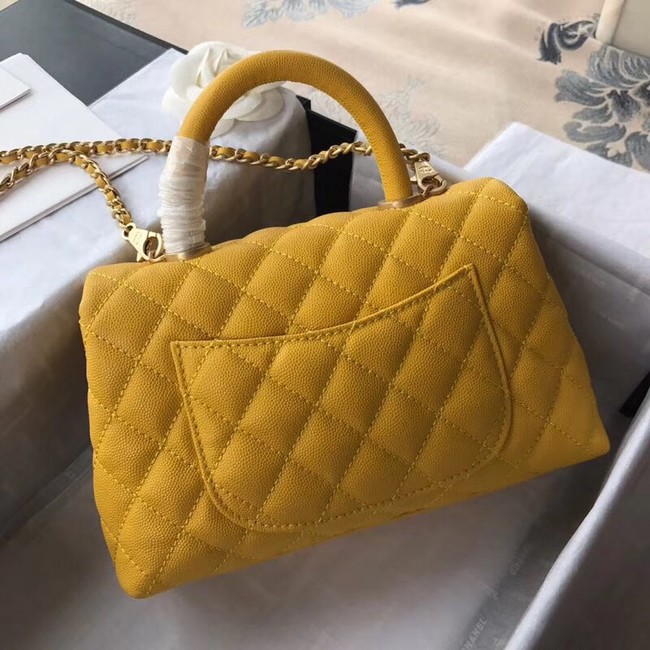 Chanel Small Flap Bag with Top Handle A92990 yellow 