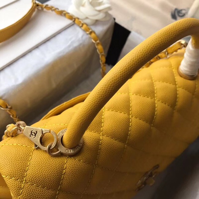 Chanel Flap Bag with Top Handle A92991 yellow 