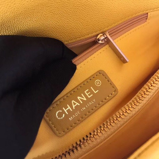 Chanel Flap Bag with Top Handle A92991 yellow 