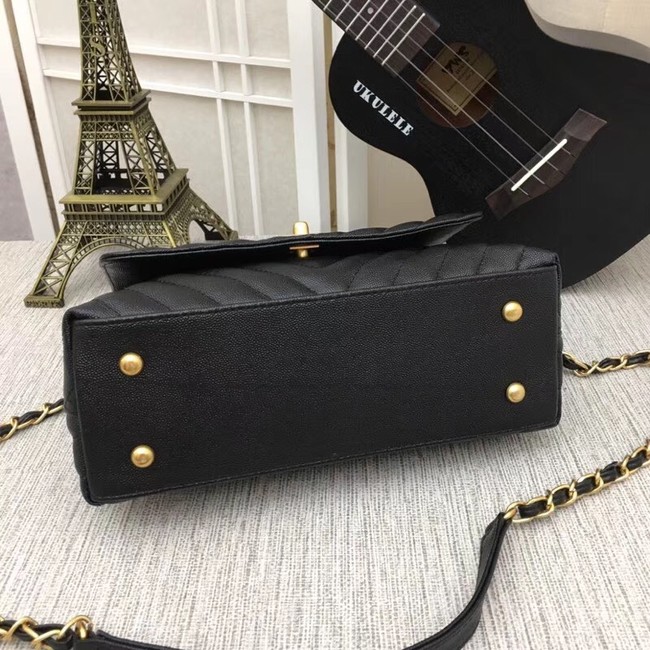 Chanel Flap Bag with Top Handle 36620 black 