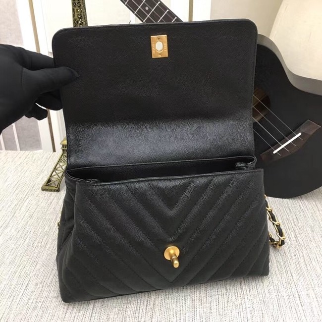 Chanel Flap Bag with Top Handle 36620 black 
