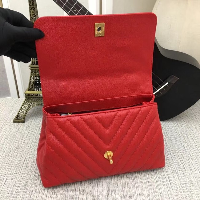 Chanel Flap Bag with Top Handle 36620 red 