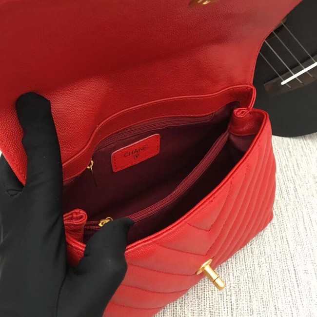 Chanel Flap Bag with Top Handle 36620 red 