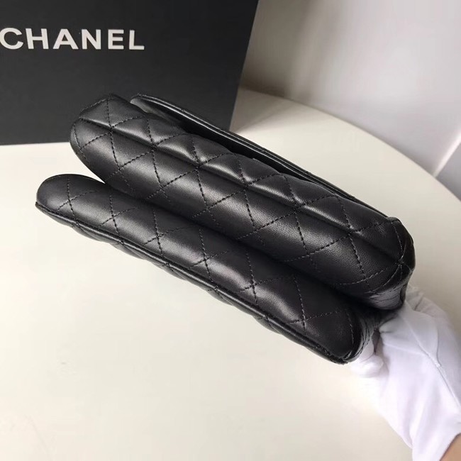 Chanel Flap Bag with Top Handle Gold-Tone Metal A57342 black 
