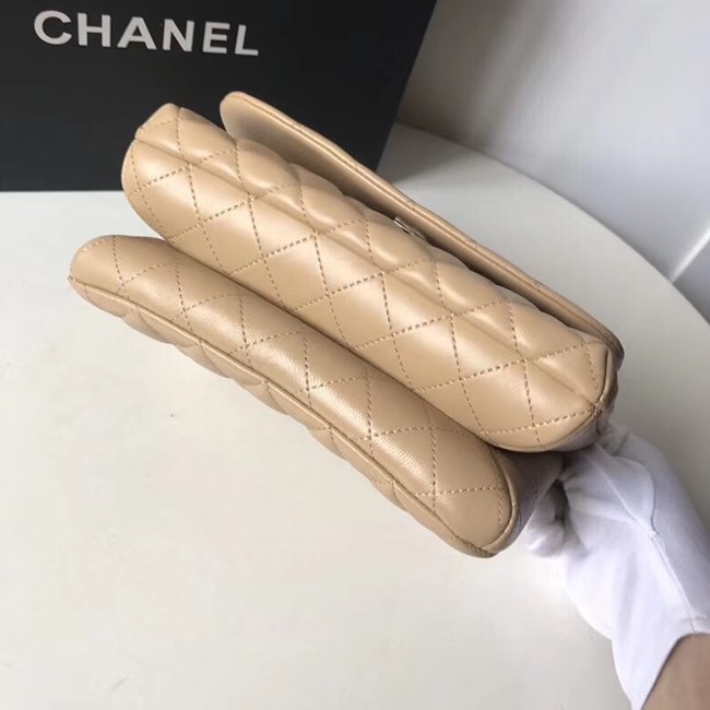 Chanel Flap Bag with Top Handle Gold-Tone Metal A57342 Beige 