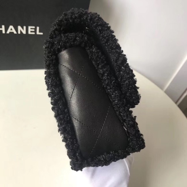 Chanel Flap Bag Shearling Lambskin & silver-Tone Metal 3458 black 