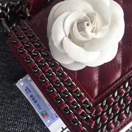 Boy Chanel Flap Shoulder Bag Sheepskin Leather A67086B Red 