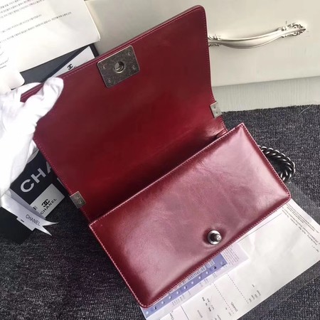Boy Chanel Flap Shoulder Bag Sheepskin Leather A67086B Red 