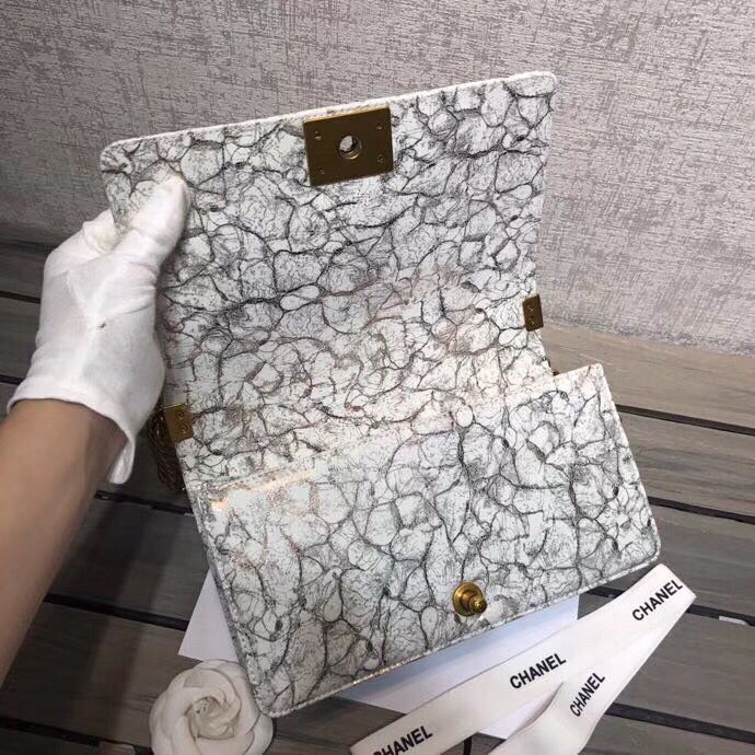 Boy Chanel Flap Shoulder Bag Snake Leather A67099 Gold  