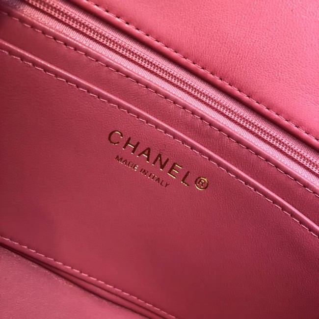 CHANEL Classic Handbag Lambskin Gold-Tone & Ruthenium-Finish Metal A01116 red 