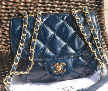 Chanel Classic Flap Bag Iridescent Leather A94755 Royal