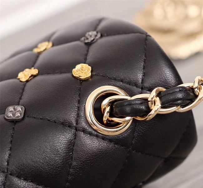 Chanel Classic Sheepskin Leather cross-body bag A1116 black Gold-Tone Metal 