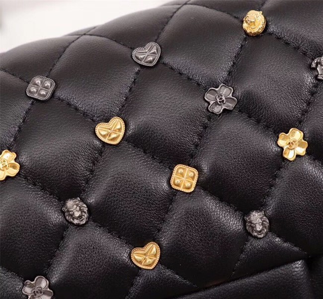 Chanel Classic Sheepskin Leather cross-body bag A1116 black Gold-Tone Metal 