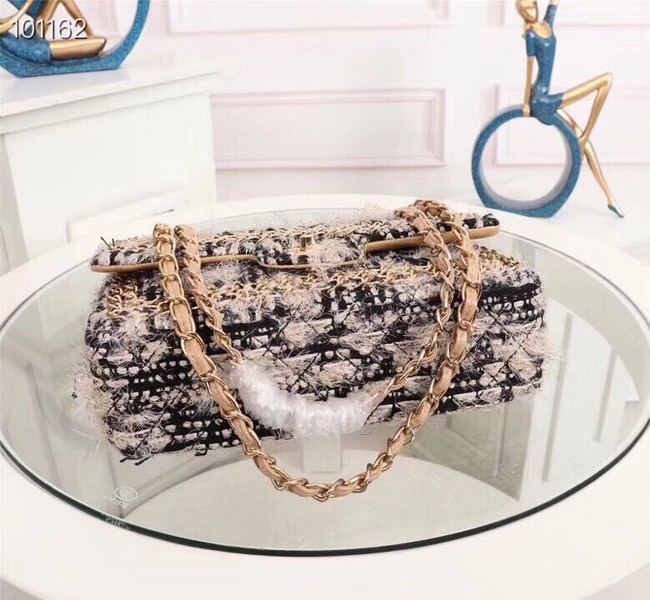 Chanel Tweed Calfskin 1112 apricot gold-Tone Metal 