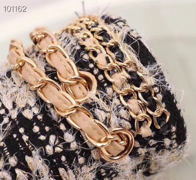 Chanel Tweed Calfskin 1112 apricot gold-Tone Metal 