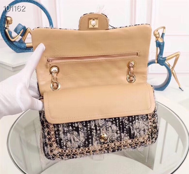 Chanel Tweed Calfskin 1112 apricot gold-Tone Metal 