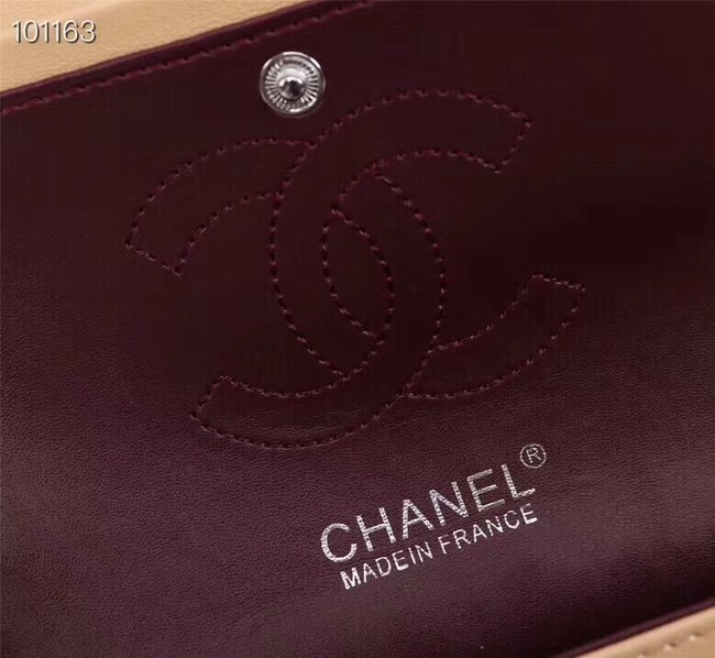 Chanel Tweed Calfskin 1112 apricot Silver-Tone Metal 