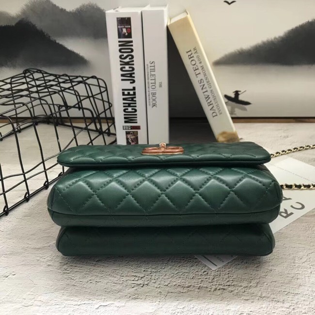 Chanel Flap Bag with Top Handle Gold-Tone Metal A57342 green 
