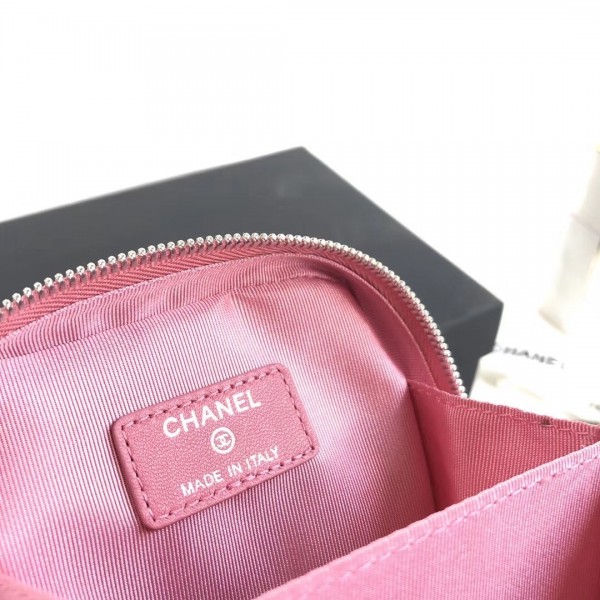 Chanel Printed Lambskin Clutch with Chain Pink 2018 Collection