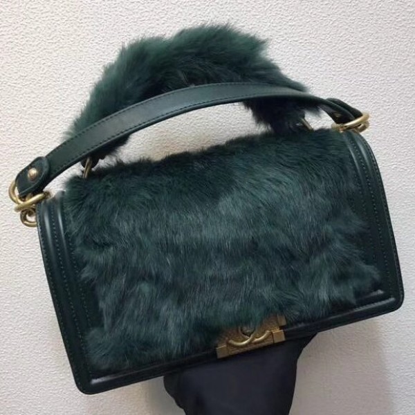 Chanel Boy Orylag Old Medium Flap Bag Green 2018 Collection