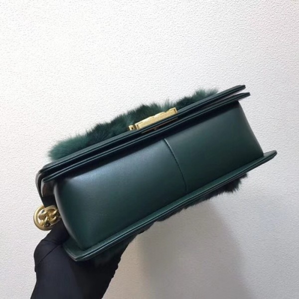 Chanel Boy Orylag Old Medium Flap Bag Green 2018 Collection
