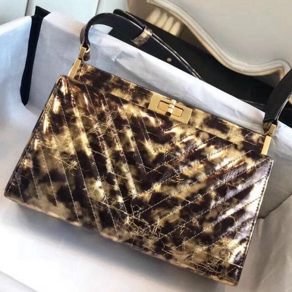 Chanel Gold Metallic Crumpled Calfskin Reissue Clutch Bag F/W 2018 Collection