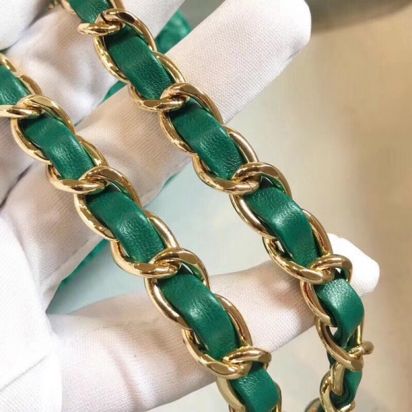 Chanel Python Classic Small Flap Bag Green 2018 Collection
