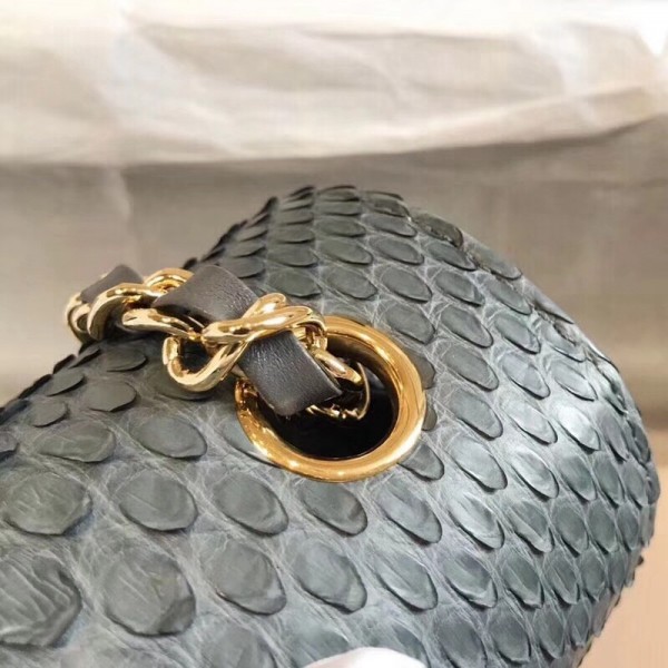 Chanel Python Classic Small Flap Bag Grey 2018 Collection