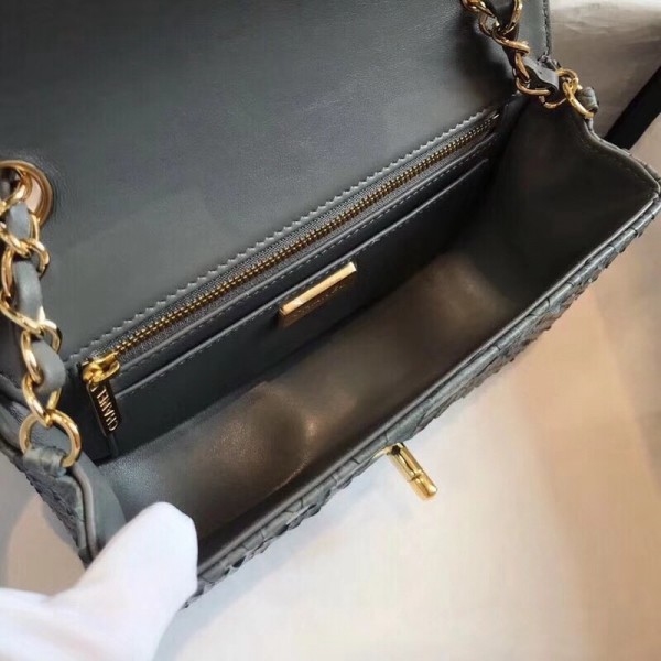 Chanel Python Classic Small Flap Bag Grey 2018 Collection
