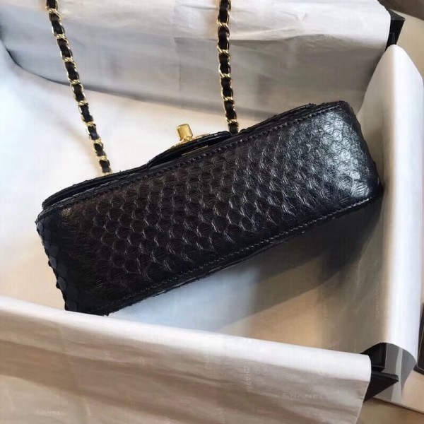 Chanel Python Classic Small Flap Bag Black 2018 Collection