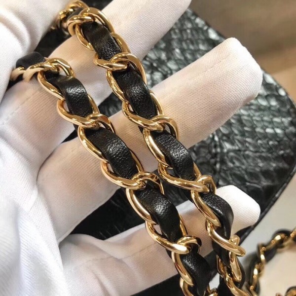 Chanel Python Classic Small Flap Bag Black 2018 Collection