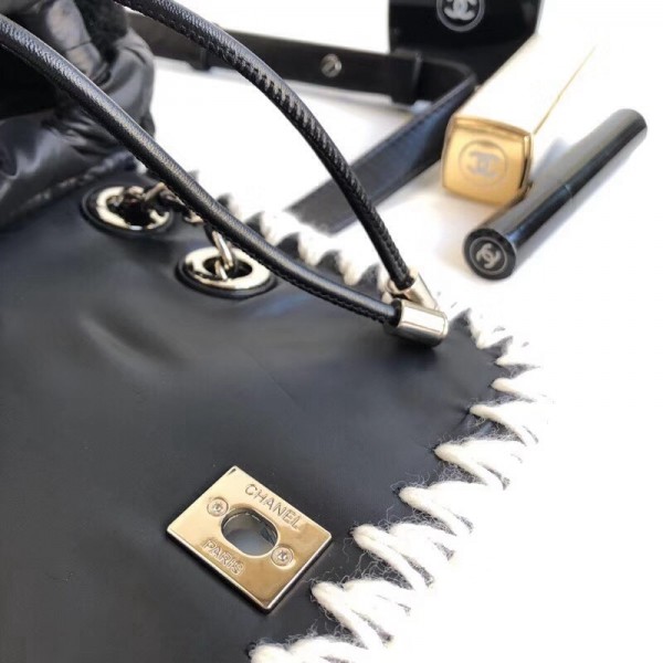 Chanel Shearling/Nylone/Calfskin Ccoco Neige Backpack A57580 Black 2018 Collection