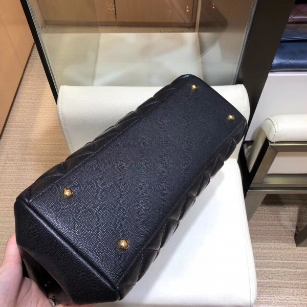 Chanel Grained Calfskin Flap Shoulder Bag A92233 Navy Blue 2018