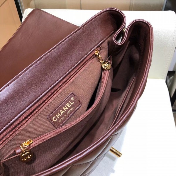 Chanel Grained Calfskin Flap Shoulder Bag A92233 Burgundy 2018