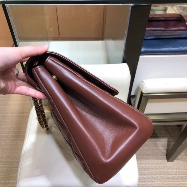 Chanel Grained Calfskin Flap Shoulder Bag A92233 Burgundy 2018