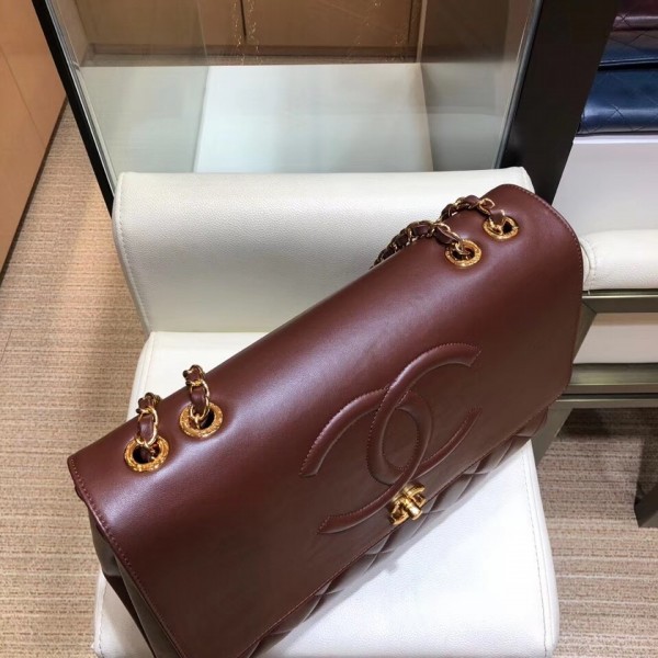 Chanel Grained Calfskin Flap Shoulder Bag A92233 Burgundy 2018
