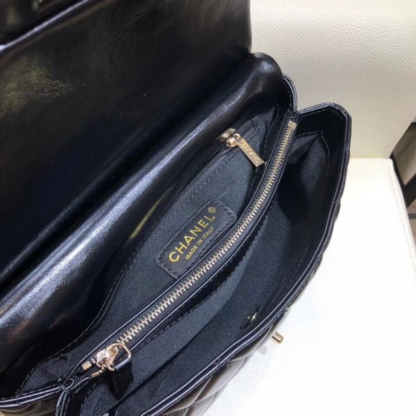 Chanel Lambskin/Python Flap Bag A57947 Black 2018