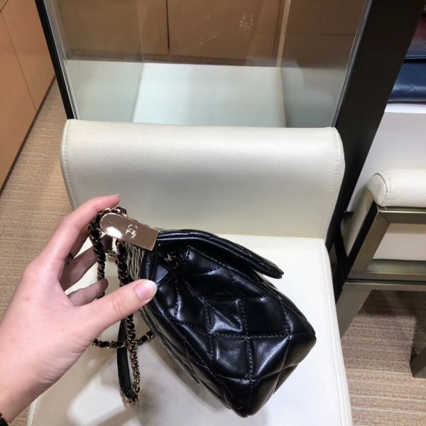 Chanel Lambskin/Python Flap Bag A57947 Black 2018
